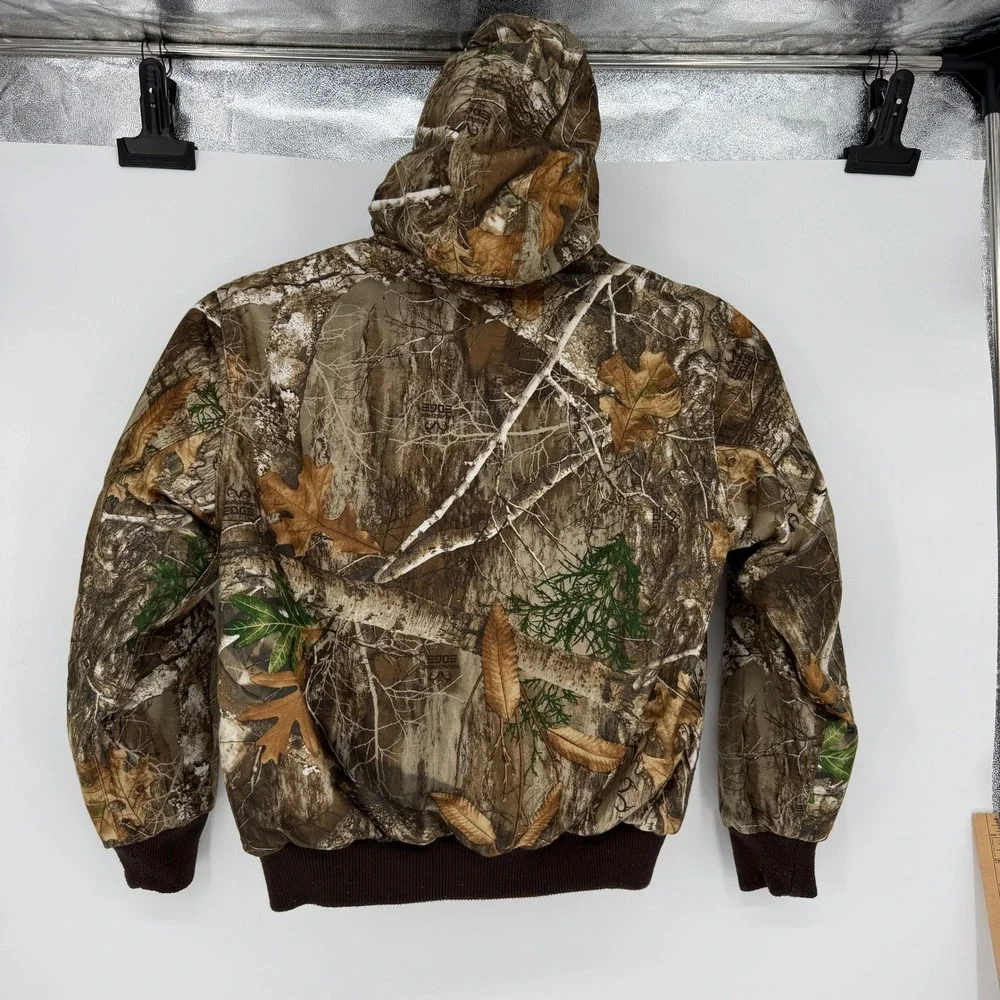 Realtree Kids Medium Reversible Hooded Jacket Brown Canvas Camo Full Zip Coat